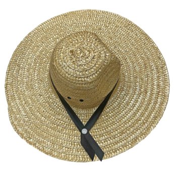 42-2723 Καπέλο Ενηλίκων Ψάθινο με Κορδέλα Τρίγωνο 45x12cm