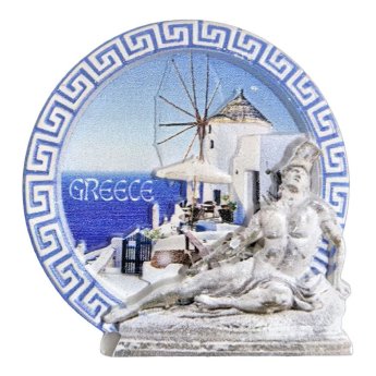 42-3324 Μαγνητάκι Κεραμικό Greek Μύλος Άγαλμα 6.5x6.5cm