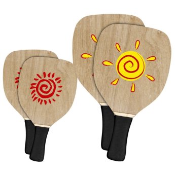 42-3313 Ρακέτες Ξύλινες Παραλίας Ήλιος με Λαβή 40x22x1.2cm