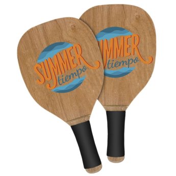42-1440 Ρακέτες Ξύλινες Παραλίας Summertiempo 40x22x1.2cm