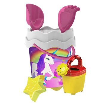 42-2973 Κουβαδάκι Μονόκερος με Ποτιστήρι φ17cm σετ-6 τεμ Φ17cm