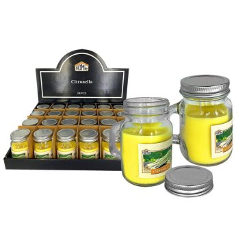 37-481 Κερί Σιτρονέλας σε Γυάλινο Ποτήρι με Καπάκι 8.5x6cm 210g Gross. 90g net