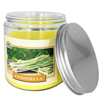 37-485 Κερί Σιτρονέλα σε Βάζο Γυάλινο με Καπάκι 10x9.5cm 545g Gross. 280g net