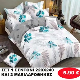 ΣΕΤ 1 Υπέρδιπλο σεντόνι 220Χ240 και 2 μαξιλαροθήκες 50Χ70 σε διάφορα χρώματα