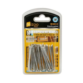 4011-22 MIZOO ΚΑΡΦΙΑ ΜΕ ΚΕΦΑΛΙ ΑΣΗΜΙ 50G 2.4X50MM