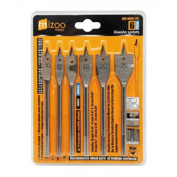 4001-23 MIZOO ΣΕΤ ΤΡΥΠΑΝΙΑ ΦΤΕΡΟΥ ΞΥΛΟΥ 6ΤΜΧ 10 - 25MM