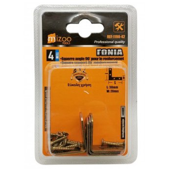 1190-42 ΓΩΝΙΑ ΣΤΗΡΙΞΗΣ 4ΤΜΧ L-30MM  W-20MM