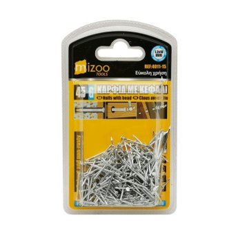 4011-15 MIZOO ΚΑΡΦΙΑ ΜΕ ΚΕΦΑΛΙ ΑΣΗΜΙ 45G 1.2X18MM
