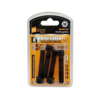 4011-06 MIZOO ΒΙΔΕΣ ALLEN ΜΑΥΡΕΣ 4ΤΜΧ 8X45MM