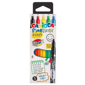60-890 Μαρκαδόροι Carioca Fineliner Study 0.5mm σετ-5 Χρώματα