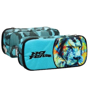 50-3675 Κασετίνα Βαρελάκι Οβαλ no Fear Fluo Lion 23x10x6cm