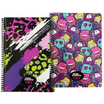 84-376 Τετράδιο Σπιραλ 2 Θεμάτων. 70φύλλων no Fear Fluo Prints- Music 17x25cm