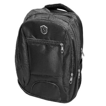 50-3408 Τσάντα Πλάτης Μαύρη 4 zip 44x32x20cm