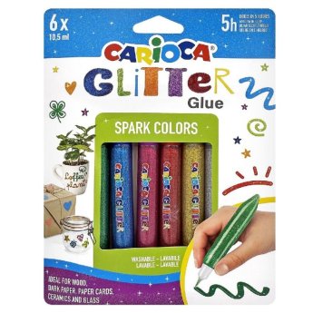 96-619 Κόλα Glitter Classic σετ-6τεμ Carioca 6x10.5ml
