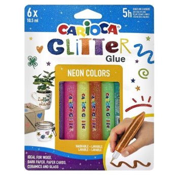 96-408 Κόλα Glitter Fluo σετ-6τεμ Carioca 6x10.5ml