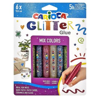 96-410 Κόλα Glitter Multi σετ-6τ Carioca 6x10.5ml