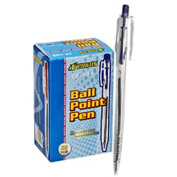 60-267 Στυλό Διάφανο Κλιπ Ballpoint Μπλε 0.8mm
