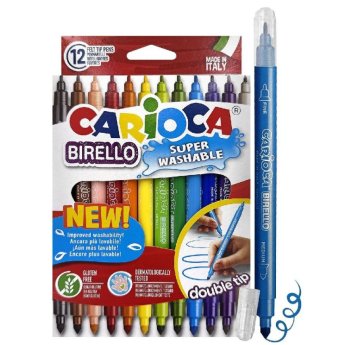 60-676 Μαρκαδόροι Διπλοί Carioca Birello 2.6 ΚΑΙ 4.7mm σετ-12 Χρώματα