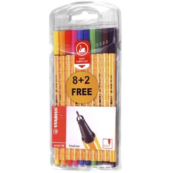 60-367 Μαρκαδοράκι Stabilo Point 0.4mm σετ-10τεμ