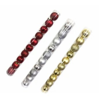 06684 Χριστουγεννιάτικη διακόσμηση μπάλες διαφορετικό χρώμα 10PC 6CM
