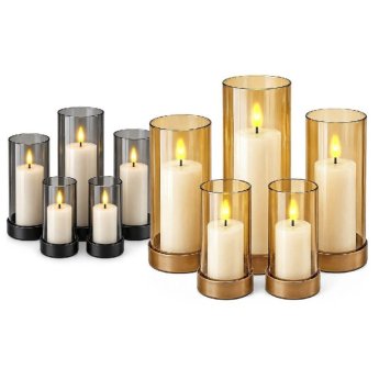 93-4270 Κεριά LED σε Κηροπήγιο σετ-5τεμ 12.5x6cm -12.5x6cm -13x7.5cm -15x7.5cm -17.5x7.5cm