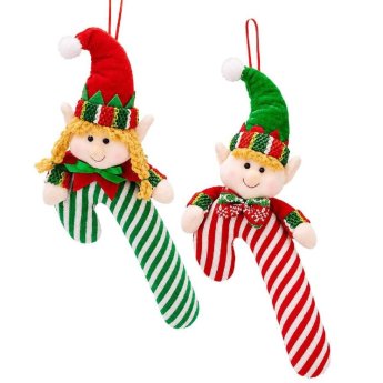 93-4189 Φιγούρα Πάνινη Xmas με Μπαστούνι σε Καρτέλα 30cm