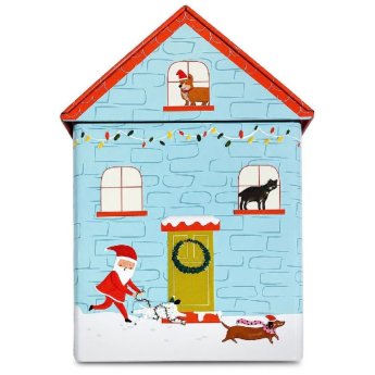 93-4203 Μεταλλικό Κουτί Xmas Σπιτάκι 22x14.5x9cm