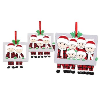 93-4213 Στολίδι Ξύλινο Κρεμαστό Santa Family 8x7cm