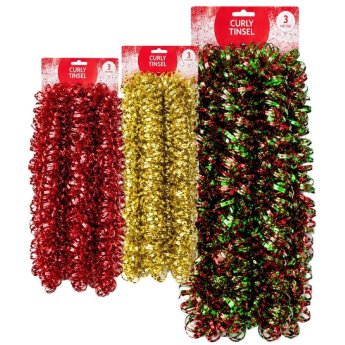 73-2327 Γιρλάντα Tinsel Κατσαρή Χριστουγεννιάτικη 3m