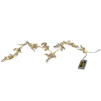93-4050 Γιρλάντα με Χρυσά Φύλλα16 LED Copper Μπαταρίας Σταθερά 1.8m