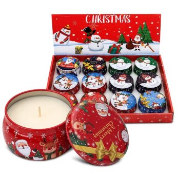 93-3663 Κερί Xmas σε Μεταλλικό Κουτί με Καπάκι 7x4.5cm 110gr