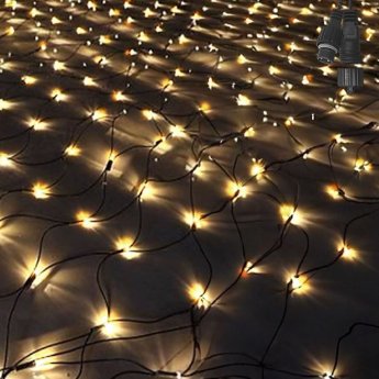93-3482 100 Λαμπάκια LED Λευκό Θερμό Δίχτυ με Επέκταση KAI Προγράμματα IP44 1.5x1.5m -δεν Περιέχεται ο Μετασχηματιστής-