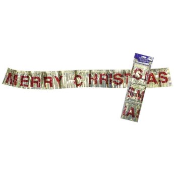93-2607 Merry Christmas Μεταλλιζέ Διακοσμητικό 110x12cm