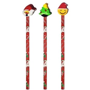 93-2592 Μολύβια με Γόμα Xmas 3 τεμ