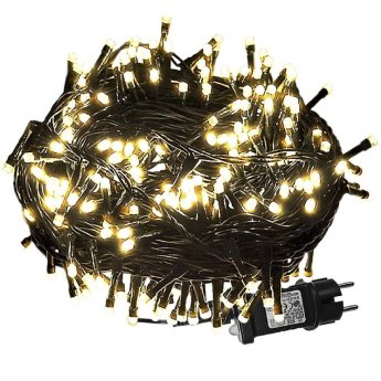 93-1004 180 Λαμπάκια LED Λευκό Θερμό σε Σειρά με Προγράμματα IP44 12m