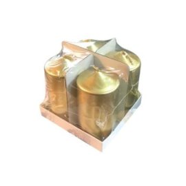 00001384 Σετ 4 χρυσά κερια 10 x 5cm