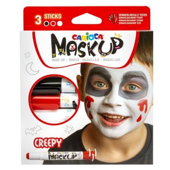 3-2748 Βαφές Προσώπου 3τεμ Carioca Maskup -Κόκκινο-Άσπρο-Μαύρο-