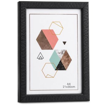 12-2095 Κορνίζα Πλαστική Μαύρη A4 Α4 21x30cm