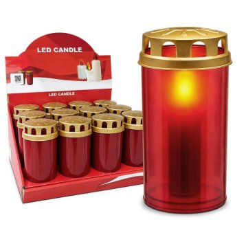 37-504 Κερί Αφιέρωσης LED Κόκκινο 13.5 x o5.8cm