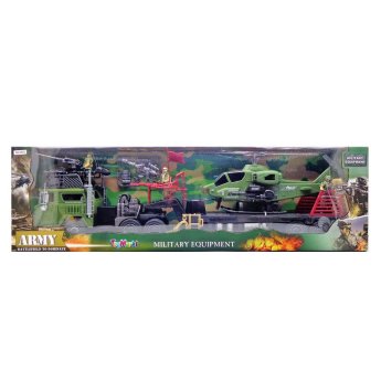70-2317 Στρατιωτική Νταλίκα Γίγας Friction και Ελικόπτερο 85x25x14cm