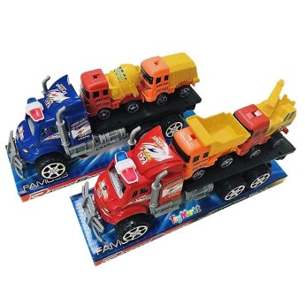70-2268 Φορτηγό Friction με 2 Δομικά Οχήματα 26x12x8cm