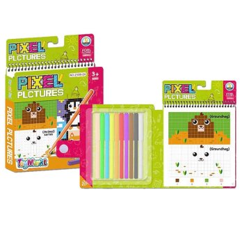 71-3188 Ζωγραφική Pixel Pictures με 15 Σχέδια και 10 Χρώματα 20x17x2cm