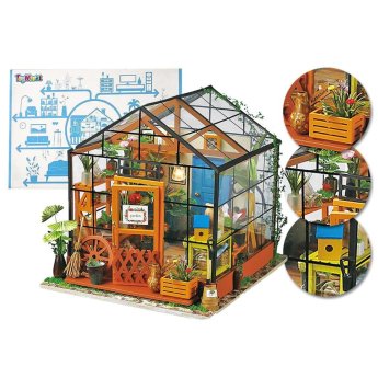 77-1100 Σπιτάκι Θερμοκήπιο diy Κατασκευή με φως Συναρμολογημένο- 19x17x17cm