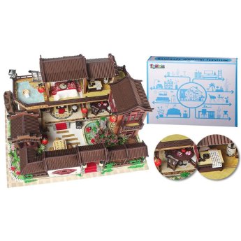77-1101 Villa Datang Town άπω Ανατολής diy Κατασκευή με φως Συναρμολογημένο- 32x24x17cm