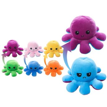 96-842 Χταπόδι Λούτρινο Αντιστρεπτό-Octopus Reversible 20cm