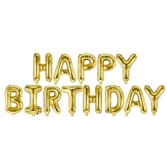96-771 Φουσκωτό Μεταλλιζέ Happy Birthday Ύψος γραμμάτων-41cm