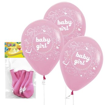 71-1246 Μπαλόνια 12 6τεμ Baby Girl 30cm